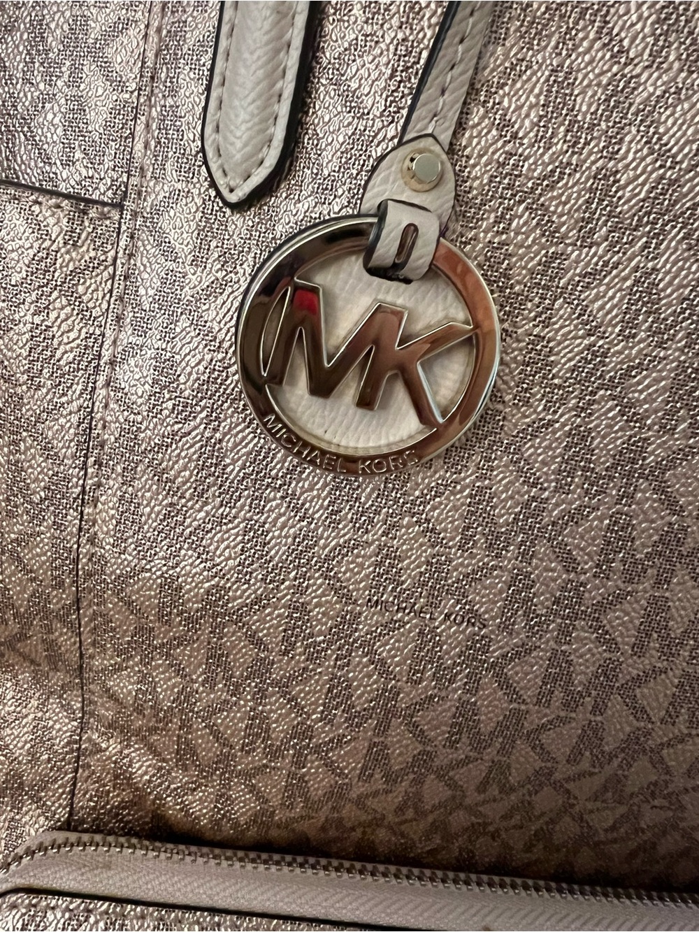 Michael Kors Rose Gold Signature Tote with Matching Wallet - Picture 3 of 12
